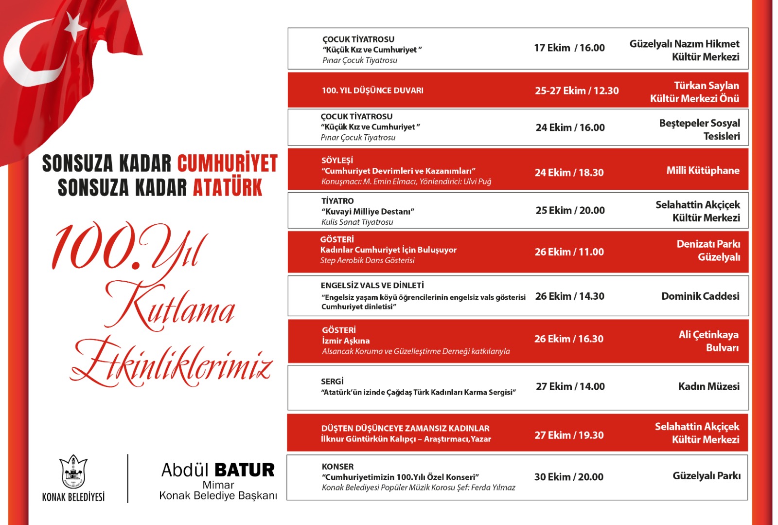 Konak’ta 100. yıl coşkusu